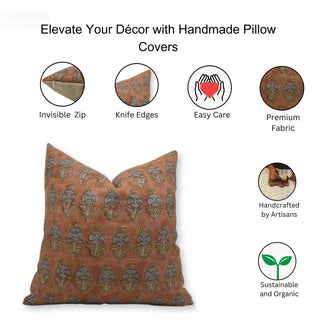 Mor Mukut Linen (One Side) Print Pillow-22X22