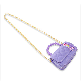 Pearl Handle Message Charm Handbag for Kids: Hot PInk