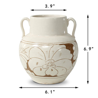 Amalfi Double Glazed Vase w/ Handles 7"