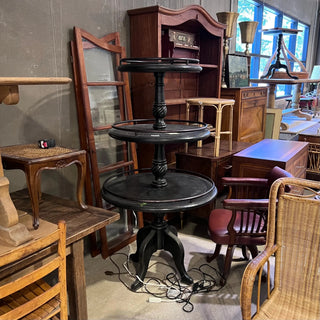 Antique Black Three Tier Shelving Display