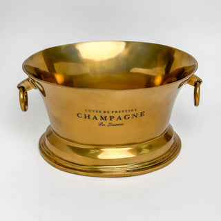 Antique Brass Champagne Bucket with Ring Handles, 2