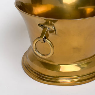 Antique Brass Champagne Bucket with Ring Handles, 2