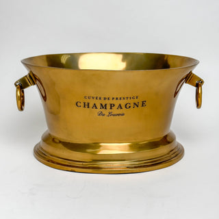 Antique Brass Champagne Bucket with Ring Handles, 2