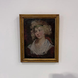Antique Antique Italian Portrait of a Woman in Oil