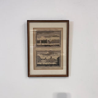 Antique Antique London Engraving | Lincoln’s Inn & Gray’s Inn | Chamberlain’s History of London