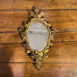 Antique Mirror with Candle Holder