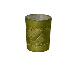 Antique Olive Etched Petite Candle Holder