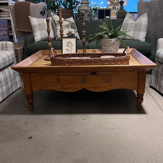 Antique Pine Coffee Table with Rim