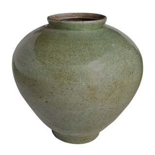 Large Celadon Crackle Cone Shaped Jar