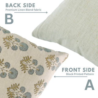 Rishi Print Pillow Blue Both Sides - 22X22