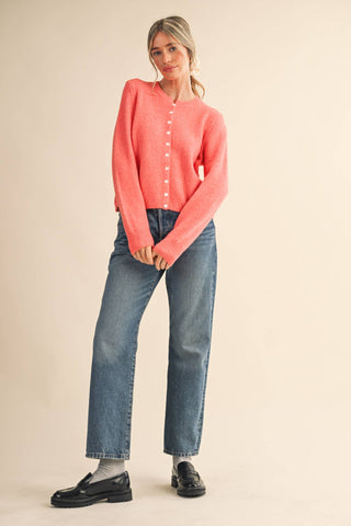 M MARLED KNIT SWEATER CARDIGAN MSW11248: MOCHA / M