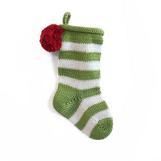 Mini Stripe Stocking - Green