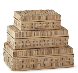 Basket Weave Cane Box