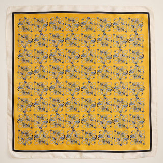 Geometric Silk-Feel Scarf | Modern Pattern Square Accessory: Orange / One / 5DR98078