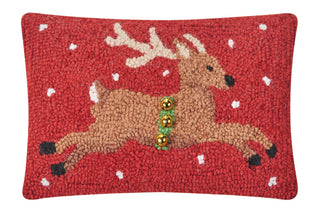 Reindeer With Bells Hook Pillow