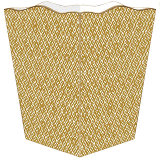 Berkely Gold Wastepaper Basket: Scalloped Top