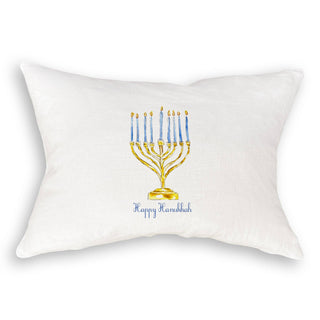 Menorah with Happy Hanukkah: Natural Guest Towel / Remove Words / -