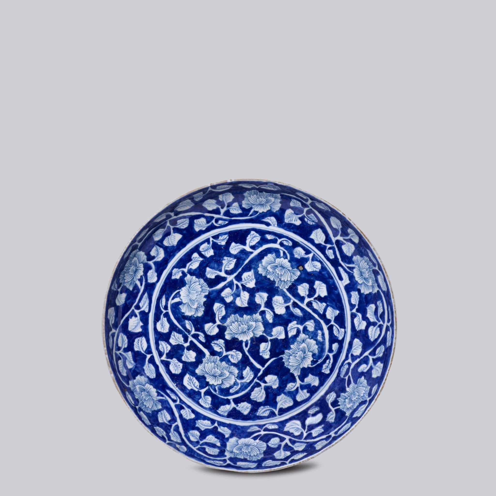 Blue and White Porcelain Peony Platter