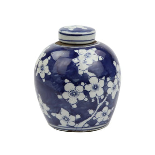 Blue & White Tiny Lid Mini Jar Blue Plum Petal