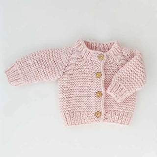 Blush Pink Garter Stitch Cardigan Sweater Baby & Toddler: 0-6 months