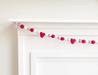 Blushing Hearts Felt Ball Banner