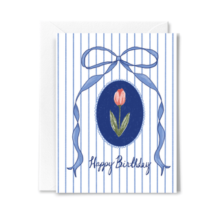 Bow and Tulip Birthday Card