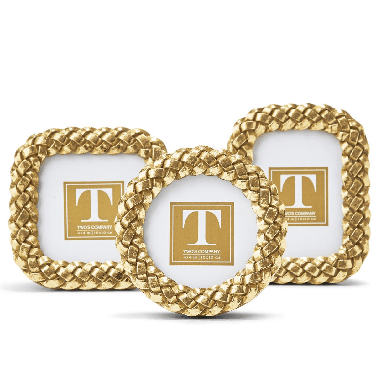 Two's Company Braided Pattern Photo Frame