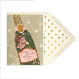 Bubbly Sparkly Champagne Happy Birthday Greeting Card