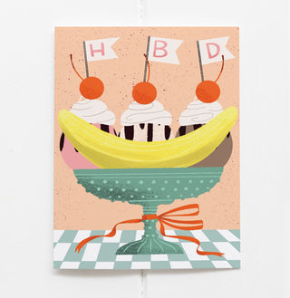 Banana Split Birthday Card