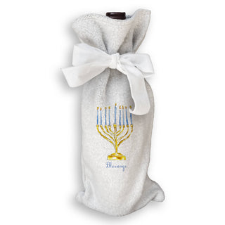 Menorah with Happy Hanukkah: Natural Guest Towel / Remove Words / -