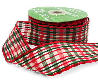 1.5" Sheer Christmas Plaid RIbbon