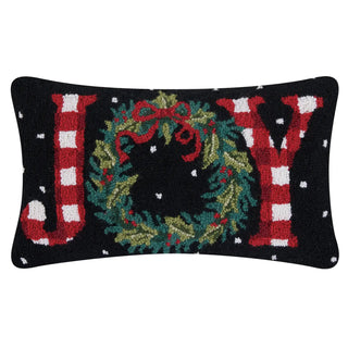 Red Gingham Joy Hook Pillow