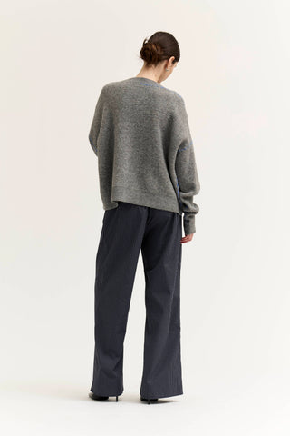 L GINGHAM EASY PANT: Brown