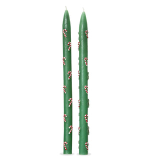 Candy Cane Hand Painted Taper Set