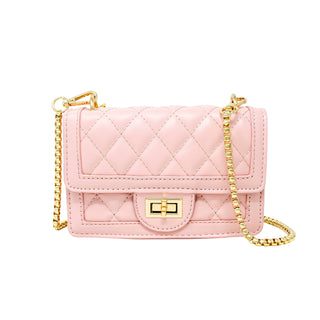 Classic Quilted Large Flap Handbag: Pink