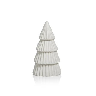 White ceramic Christmas tree on a white background