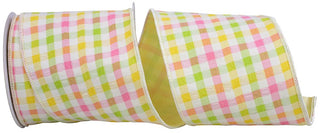 Check Pastel Bright Seersucker Ribbon