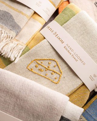 Cheese Hand Stitched Kitchen Towel