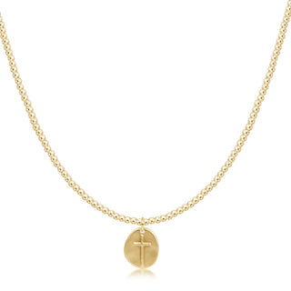 Choker beaded - classic gold 2mm - inspire small gold disc