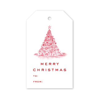 Christmas Toile Tree Gift Tags