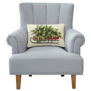 Christmas Tree On Sled Hook Pillow