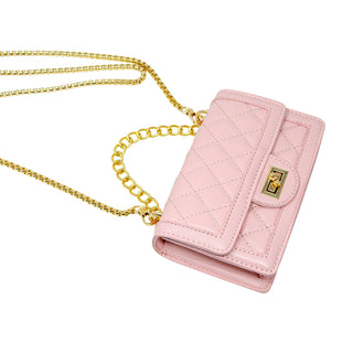 Classic Quilted Large Flap Handbag: Pink