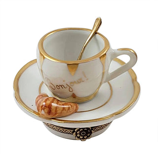 Coffee Cup With Croissant & Spoon