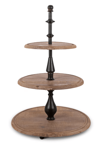 Colonial Iron and Wood Tiered Display Stand