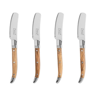 Connoisseur Laguiole 4 Spreaders Olive Wood Handles