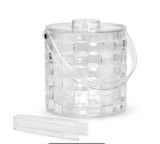 Cube Double Wall Acrylic Ice Bucket with Tongs