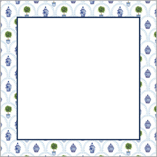 Chinoiserie Topiary Scallop Notepad