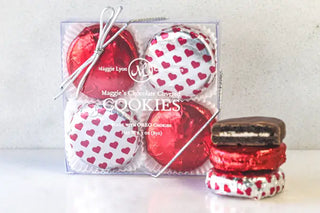 Valentine's 4pc Milk Chocolate Covered Cookies - Foiled