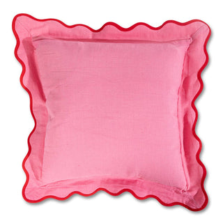 Darcy Linen Pillow - Light Pink + Cherry: WITH INSERT