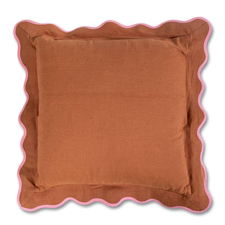 Darcy Linen Pillow - Rust + Light Pink: WITH INSERT